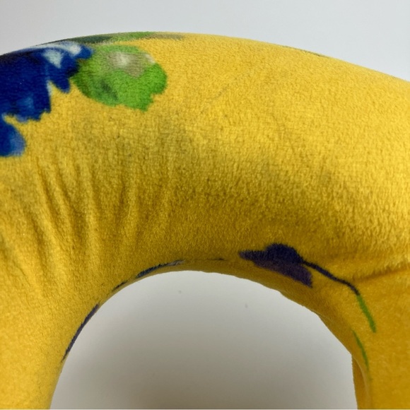 Badgley Mischka | Floral Yellow Travel Neck Pillow w/ Washable Cover - Picture 5 of 6